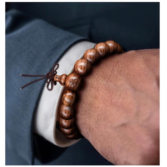 Men's Buddhist Sandalwood Bracelet. Authentic, New in box. - Picture 1 of 6